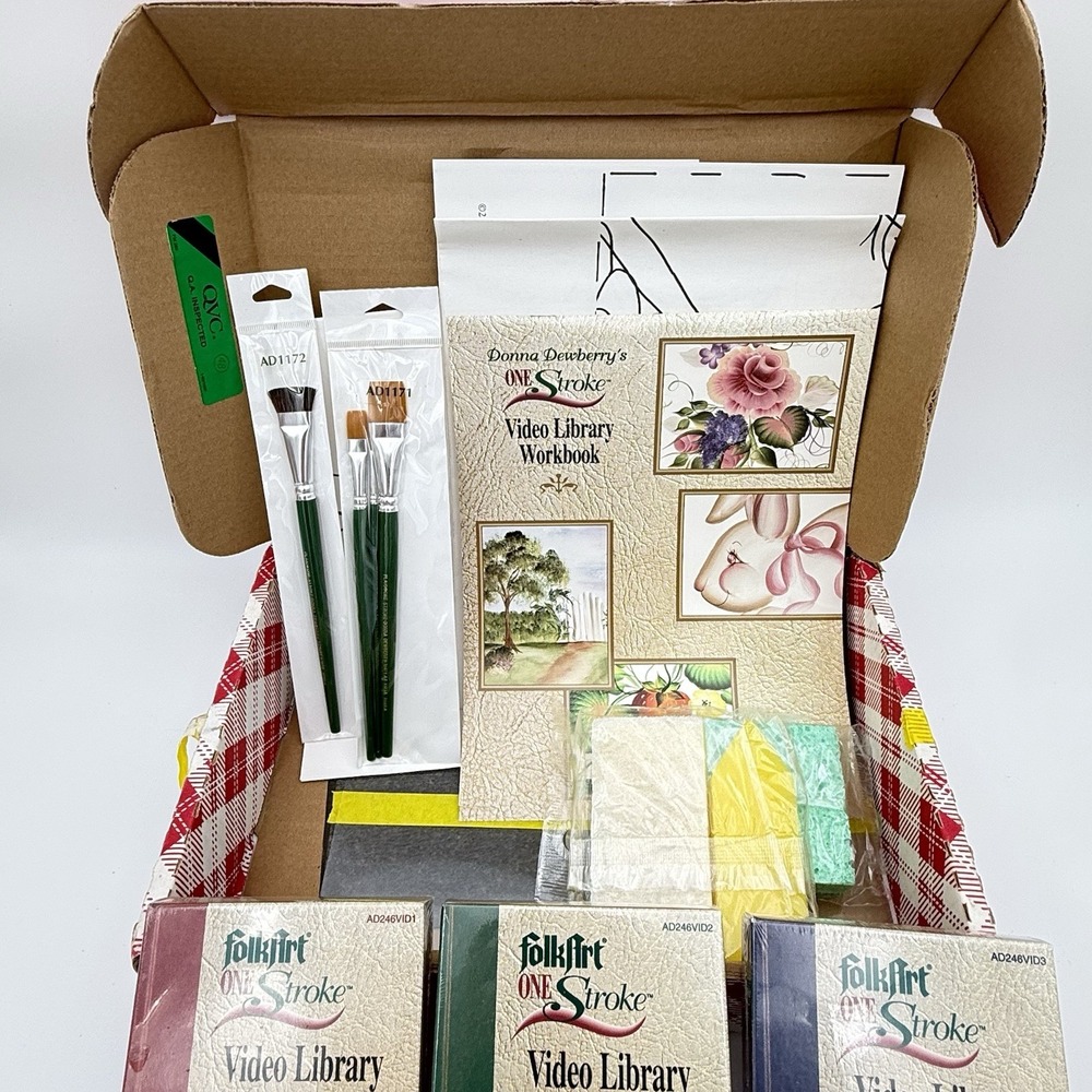 Sealed Kit Donna Dewberry Primitive Tole Folk Art W/3 VHS Tapes, Retro Crafting